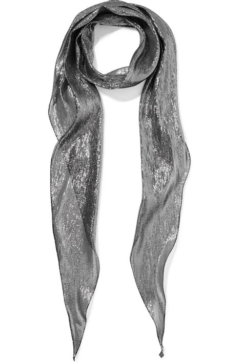 ysl silver metallic scarf|yves saint laurent scarf vintage.